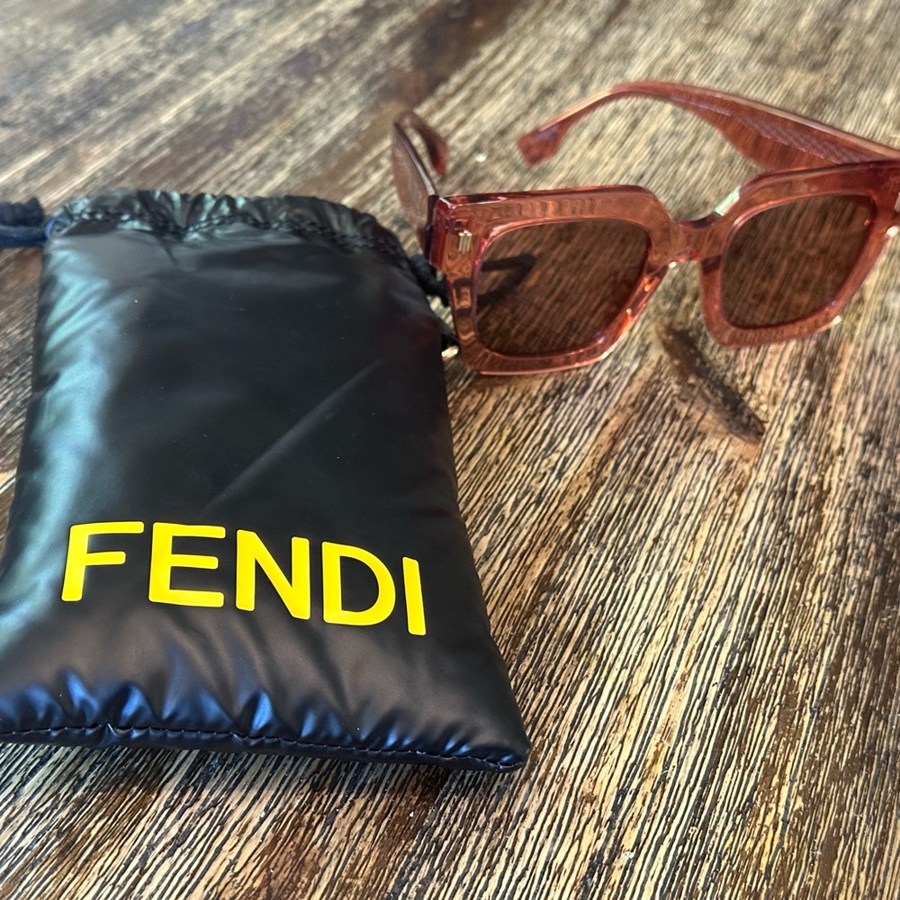 Fendi Translucent Brown Square-Frame Sunglasses